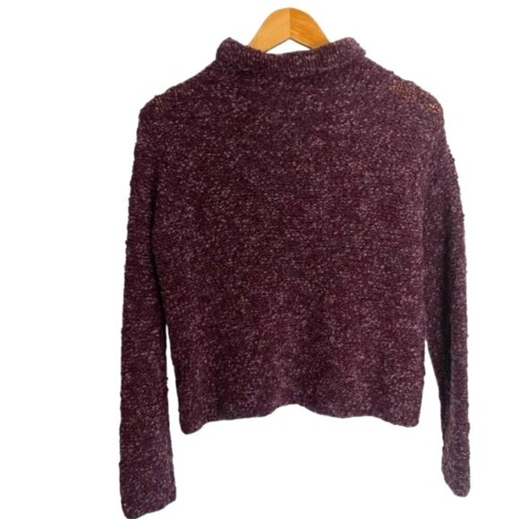 Eileen Fisher Wool Blend Purple High Neck Sweater PP - Picture 3 of 5